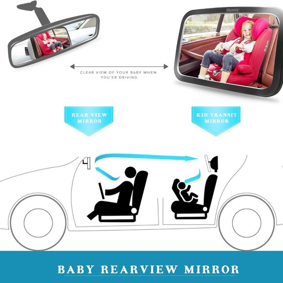 Shynerk Baby Car Mirror, Safety Car Seat Mirror for Rear Facing Infant - Picture 6 of 6